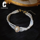 Elegant Simulated Pearl Choker Necklace