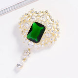 Green Zircons Brooch for Women Emeralds Brooches Pins Broach Jewelry
