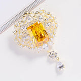 Green Zircons Brooch for Women Emeralds Brooches Pins Broach Jewelry