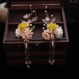 Vintage Flower Hairpin Hanfu Hair Clip for Women