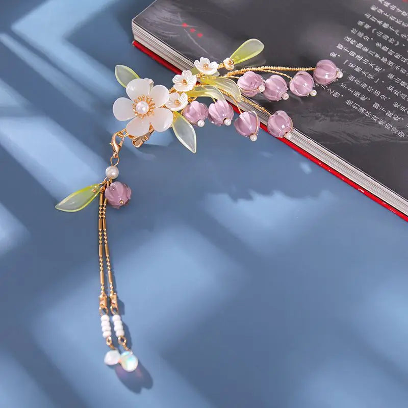 Vintage Flower Hair Clip Hanfu Hair Accessory for Women