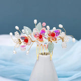 Flower Hair Comb Chinese Hanfu Hairpin