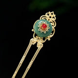 Jade Hanfu Hair Fork U Shape Hairpin