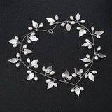Pearl Crystal Leaf Bride Tiaras Wedding Hair Accessories Headbands