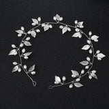Pearl Crystal Leaf Bride Tiaras Wedding Hair Accessories Headbands