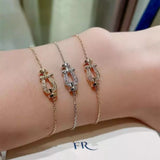 Half Diamond Force 10 Bracelet 925 Silver 18K High Ladies Wedding Gift