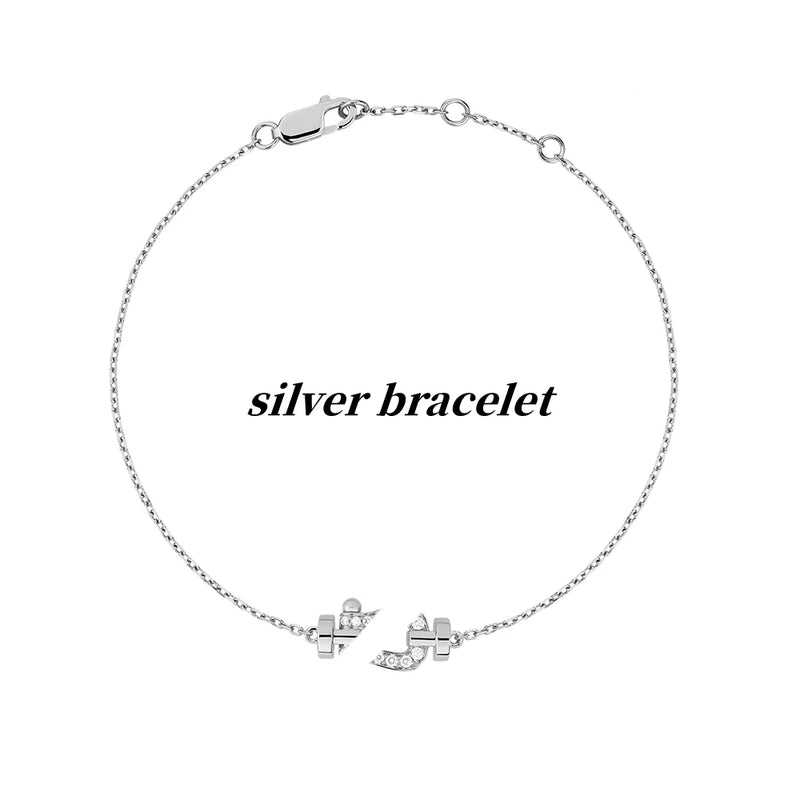 Half Diamond Force 10 Bracelet 925 Silver 18K High Ladies Wedding Gift