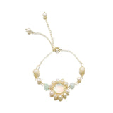 Sunflower Freshwater Pearl Bracelet for Women Girls Party