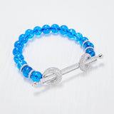 Dark Pop Beads Bracelet with Cubic Zircon Ladies