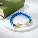 Dark Pop Beads Bracelet with Cubic Zircon Ladies