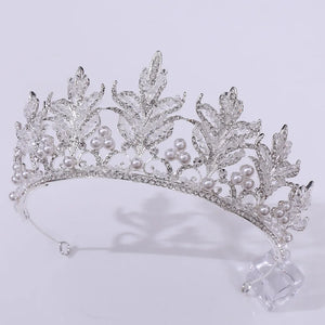 Rhinestone Leaf Bridal Crown Wedding Headdress