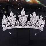 Rhinestone Leaf Bridal Crown Wedding Headdress