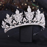 Rhinestone Leaf Bridal Crown Wedding Headdress