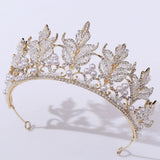 Rhinestone Leaf Bridal Crown Wedding Headdress