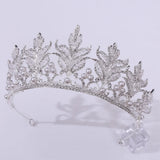 Rhinestone Leaf Bridal Crown Wedding Headdress