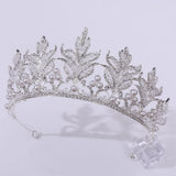 Rhinestone Leaf Bridal Crown Wedding Headdress