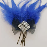 Cloth Art Bow Feather Brooch Pin Jewelry Corsage for Women
