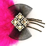 Cloth Art Bow Feather Brooch Pin Jewelry Corsage for Women