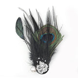 Peacock Feather Hat Women Suit Pin Wedding Jewelry Corsage Brooch