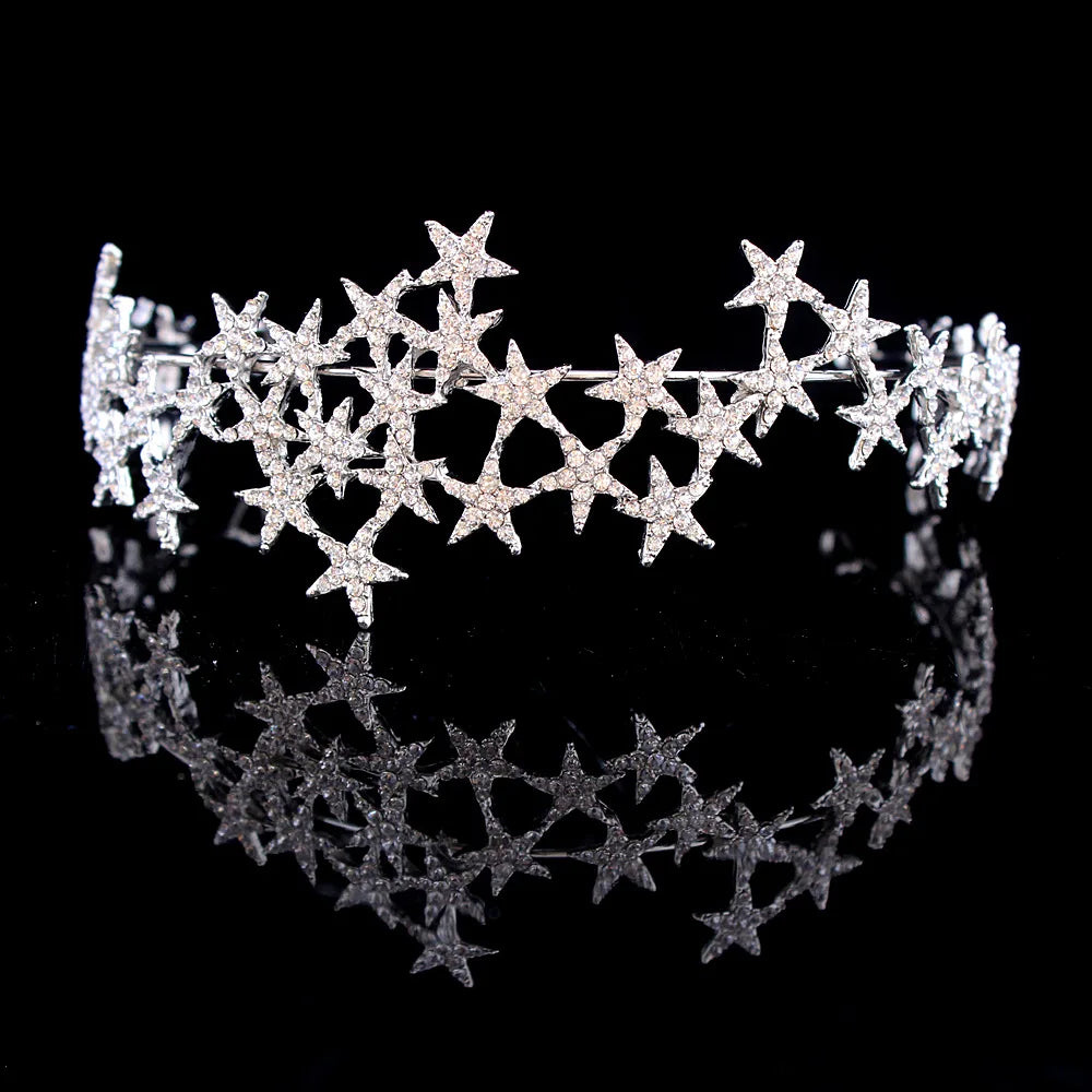 Crystal Star Hairbands Vintage Rhinestone Bridal Tiaras Crown Headband Wedding
