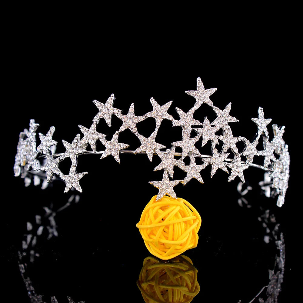 Crystal Star Hairbands Vintage Rhinestone Bridal Tiaras Crown Headband Wedding