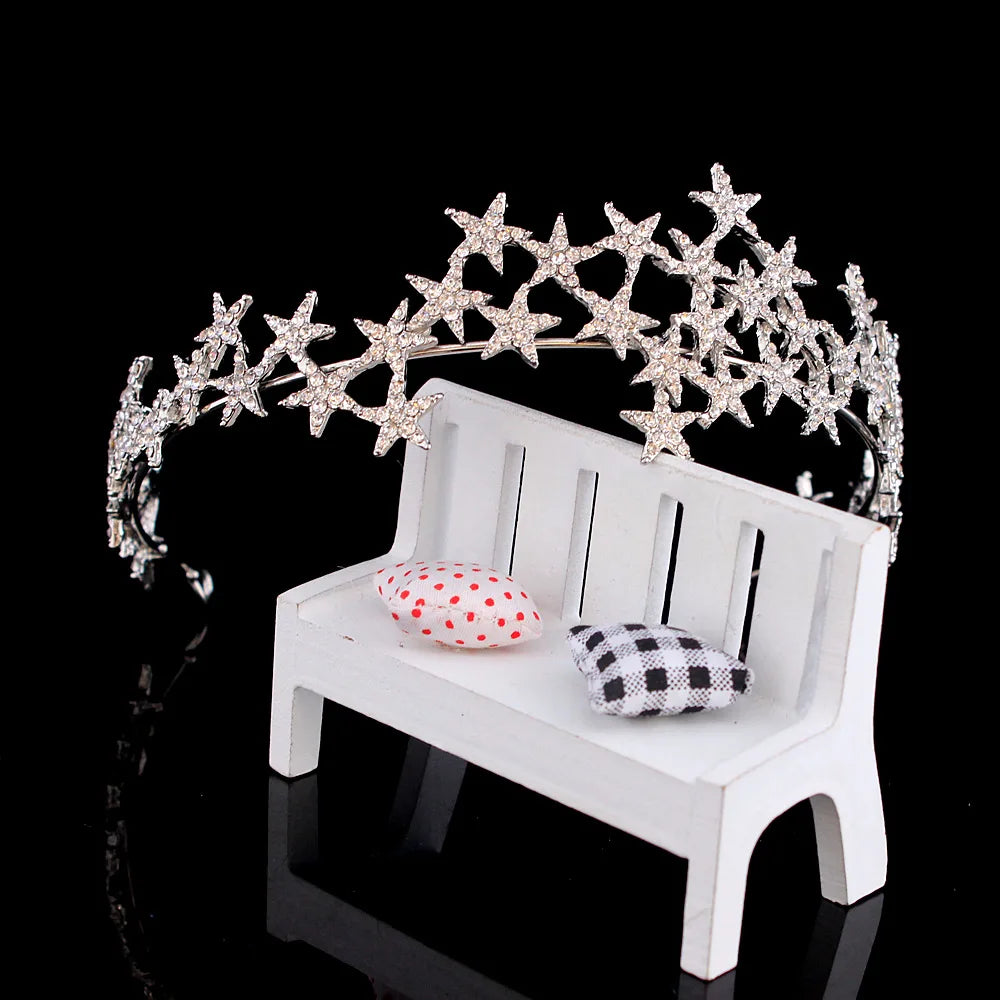 Crystal Star Hairbands Vintage Rhinestone Bridal Tiaras Crown Headband Wedding
