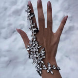 Crystal Zircon Flower Hand Chain Bracelet for Women