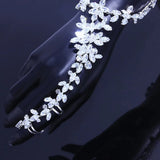 Crystal Zircon Flower Hand Chain Bracelet for Women
