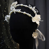Pearls Flowers Headbands Wedding Hair Accessories Bridal Tiaras