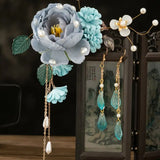 Flower Barrettes Hair Clips for Hanfu, Women Hair Accessories