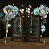 Flower Barrettes Hair Clips for Hanfu, Women Hair Accessories