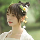 Women's Hanfu Flower Hair Clips Headdress