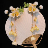 Women's Hanfu Flower Hair Clips Headdress