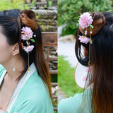 Flower Metal Hairpin for Women Hanfu Hair Accessories