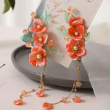 Red Flower Hair Pins Head Jewelry for Women