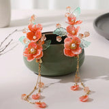 Red Flower Hair Pins Head Jewelry for Women