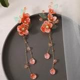 Red Flower Hair Pins Head Jewelry for Women
