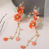 Red Flower Hair Pins Head Jewelry for Women