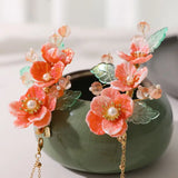Red Flower Hair Pins Head Jewelry for Women