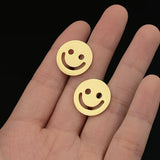 Happy Smile Face Cufflinks Stainless Steel Gift Jewelry Wedding Grooms