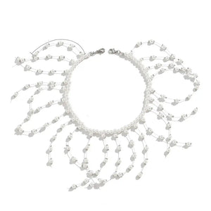 Pearl Tassel Head Chain for Women Bridal Headdress