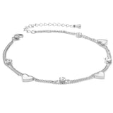 Heart Anklets Shell Double Layer Chains Stainless Steel Beach G