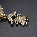 Colorful Zircon Heart Pendant Necklace for Girls