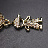 Colorful Zircon Heart Pendant Necklace for Girls