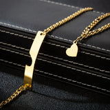 Heart Charm Stainless Steel Couple Bracelet LGBT Jewelry Gift