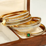 Heart Crossed Steel Bangle Vintage Italian Charm Bracelet