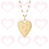 Heart Pendant Necklace Romantic Woman's Chain Stainless Steel
