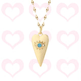 Heart Pendant Necklace Romantic Woman's Chain Stainless Steel