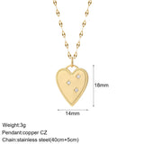 Heart Pendant Necklace Romantic Woman's Chain Stainless Steel