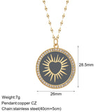 Heart Pendant Necklace Romantic Chain Choker Enamel Zircon Jewelry